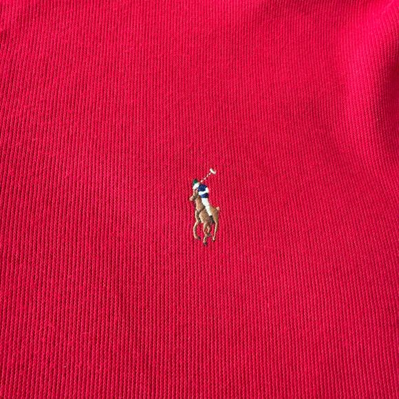 Polo Ralph Lauren Men's Red Estate Rib 1/4 Zip Cotton Sweater Size XL Preppy - Picture 7 of 10